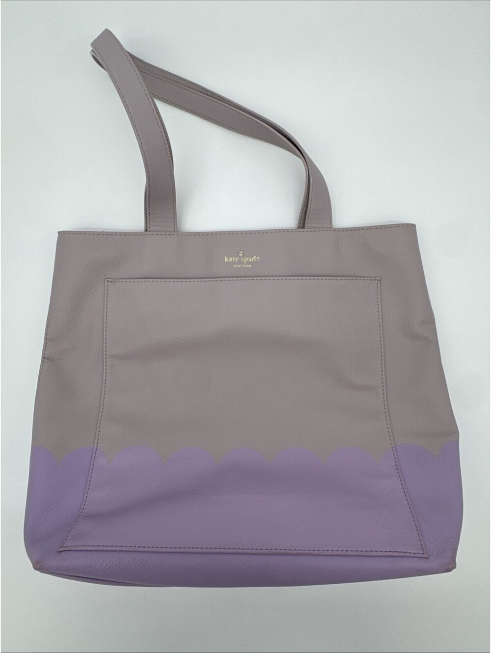 Kate Spade Lita Street Scallop Andrea Tote Two-tone Pebbled Leather